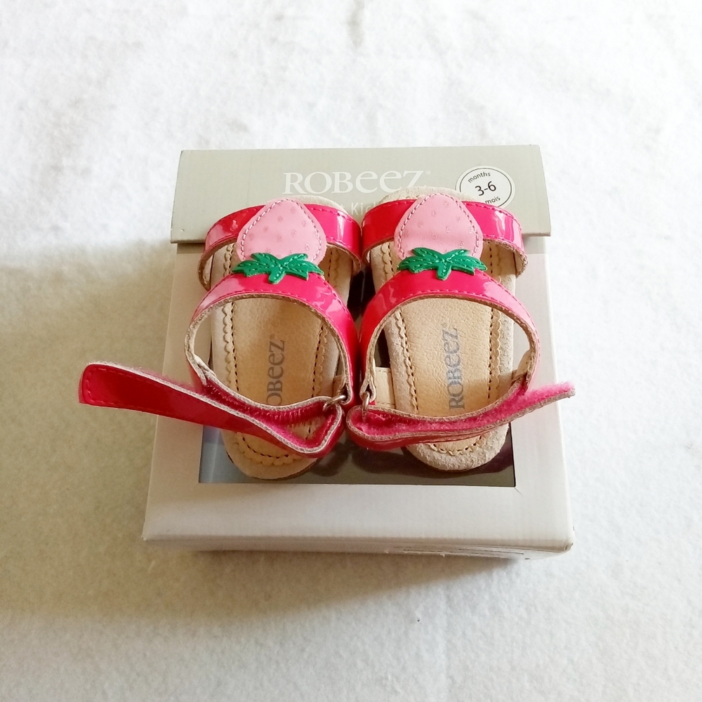 Robeez Kids Pink Strawberry Sandals - Picture 4 of 9
